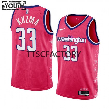 Maglia NBA Washington Wizards Kyle Kuzma 33 Nike 2022-23 City Edition Rosa Swingman - Bambino